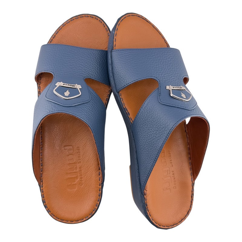 AJYAD Handmade Arabic Sandals For Men | Outdoor Mens Slippers | Everyday Flip Flops Open Toe | Arabic Genuine Shamwa Leather | New Design | Tan Footbed | Comfortable & LightWeight - Image 2